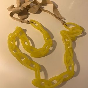 J. Crew Bright Yellow Acrylic Long Necklace